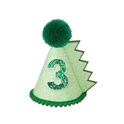 Image of HODIHIWI Dinosaur Birthday Hat Green Dino Theme Party Decoartion Favors for 1-5 Years Boys Girls Baby Shower