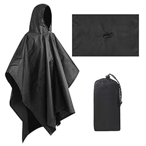 sorliva Regenponcho – Wasserdichter Regenmantel, leichte Zeltbodenmatten – 3-in-1 multifunktionaler Regenschutz für Fahrrad, Reiten, Camping, Jagd, Wandern