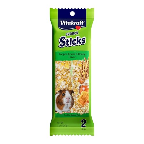 Vitakraft Crunch Sticks Guinea Pig Chewable Treats - Grain and Honey - Supports Healthy Teeth