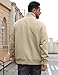 QOSOQ Men's Quarter Zip Sweatshirt Pullover Sweater Casual Long Sleeve Stand Collar Quarter Sweaters Khaki