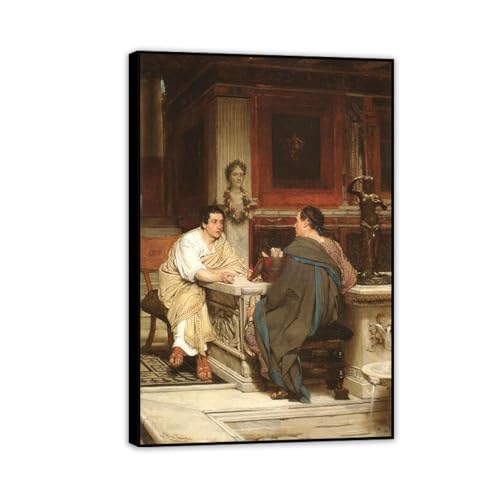 Reproduction Lawrence Alma-Tadema tableau sur toile noir decoration murale salon 30x20cm