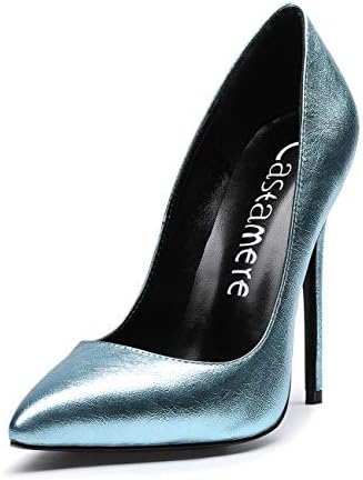 CASTAMERE Women's High Heel Pumps Slip-on Pointy Toe Elegant Stilettos Comfort Sexy Heel Shoes 12CM Heels Special Blue Pump 8.5 M US