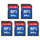 SDXC UHS-I Speicherkarten, 64 GB, 5 Stück, C10, U3, V30, High Speed bis zu 90 M/S, SDXC UHS-I, Full...