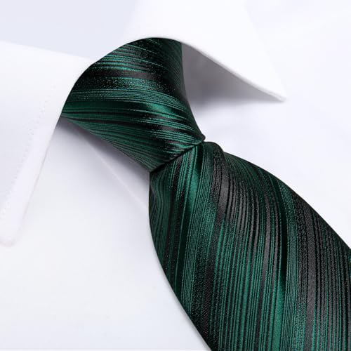 Image of DiBanGu Extra Long Tie for Men 63 inch XL Silk Necktie Set | Pocket Square and Cufflinks, Big and Tall, Jacquard Woven, Gift Box, Paisley /Plaid /Solid /Striped, for Weddinng Party Business