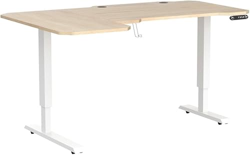 Miniatura 74 de Escritorio eléctrico de pie de 48 pulgadas con puerto de carga USB, escritorio de pie ajustable en altura con preajustes de memoria, amplio Marrón