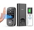 TCL D1 Pro Palm Vein Smart Lock, Keyless Entry Door Lock, Upgraded Rechargeable Battery, Front Door Smart deadboalt, App Remote Control, Auto-Lock, Waterproof, Works with Alexa