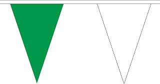 The Flag B148083 Wholesaler - Banderines Triangulares, Color Verde/Blanco, tamaño pequeño