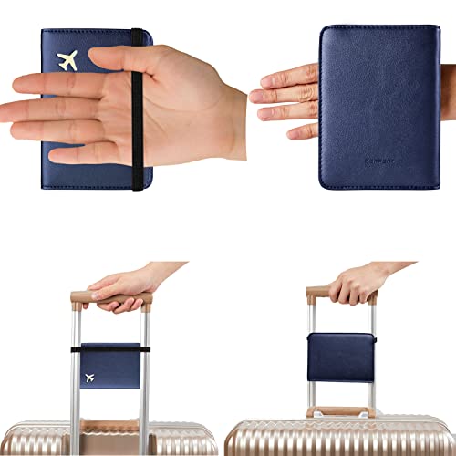 Zoppen Passport And Vaccine Card Holder Combo, Passport Holder With Vaccine Card Slot Fits 4.3 X 3.5 Inch Vaccine Card, Travel Essentials Document Organizer Rfid Blocking Travel Wallet Women Men, Blue #TOP4