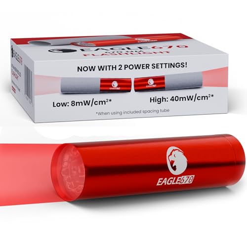 v4.0 670 nm Deep Red LED Light 8mW/cm2 | USA Lab Verified 670nm Flashlight (670 nm LED) w/Silicone Spacing Tube | Easy on The Eyes - no Blue Light