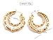 Celebrity Style Vintage Gold Plated Large Bamboo Hoop Earrings (Double Hoops)