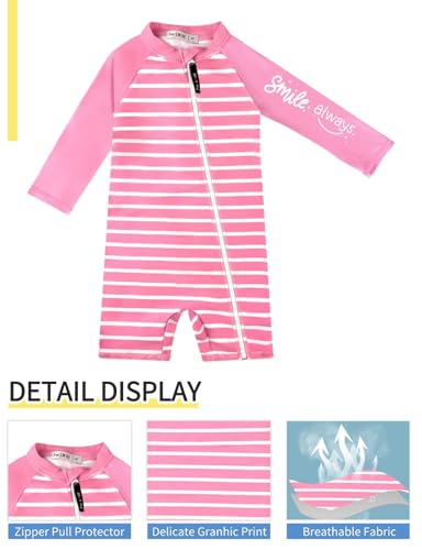weVSwe Baby Swimsuit UPF 50+ UV Protection Long Sleeve Toddler Rash Guard Infant Bathing Suit with Zipper Beachwear 0-3 Years4