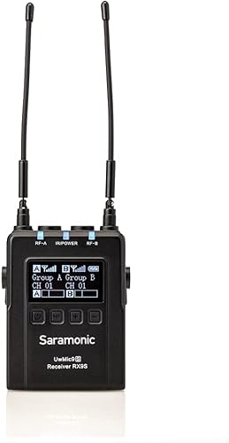 Miniatura 5 de Saramonic Avanzado sistema inalámbrico UHF Lavalier para 2 personas con receptor de montaje de doble cámara, lavaliers DK3A premium, alimentación de