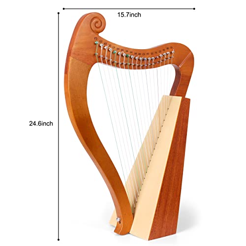 Lomuty 19-String Lyre Harp With Tuning Wrench Harp Instruments thumb #4