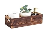 TIMRIS Rustic Wooden Box, Farmhouse Bathroom Decor Box, Wooden Toilet Paper Holder, Toilet Tank Bask