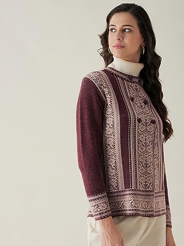 Image of Modeve Women Zig Zag Print Casual Sweater for Winter||Winterwear||