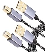 USB Printer Cable, KRX 2-Pack USB 2.0 Type A to Type B Printer Cord for HP, Canon, Brother, Lexma...
