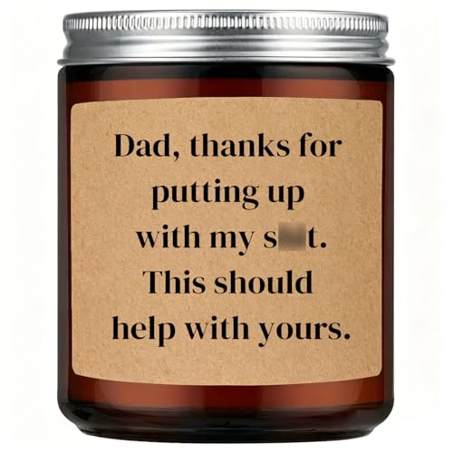 DANGEAB Funny Lavender Scented Soy Candle Fathers Day Gift from Daughter & Son Gift for Dad Papa Grandpa Stepdad Father-in-Law Funny Birthday Christmas Retirement Gag Presents & Home Decor