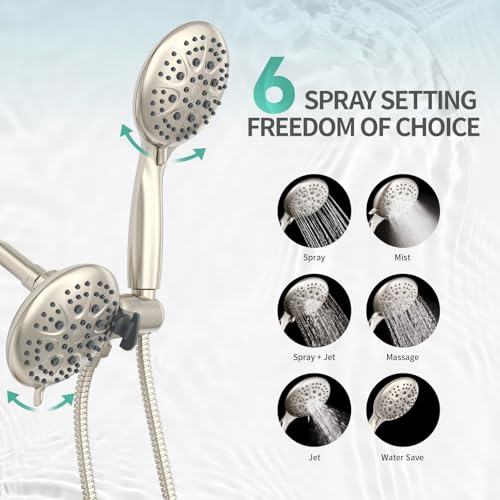Image of SR SUN RISE Dual 2 in 1 Shower System with Handheld,Brushed Nickel
