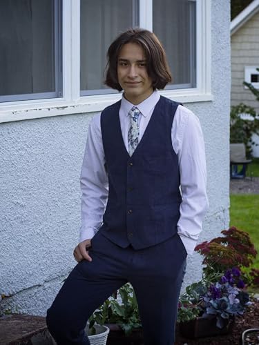 Men's Linen Suit 2 Piece Casual Summer Wedding Groomsmen Slim Fit Vest Pant Shirt Tuxedos Summer Beach Prom2