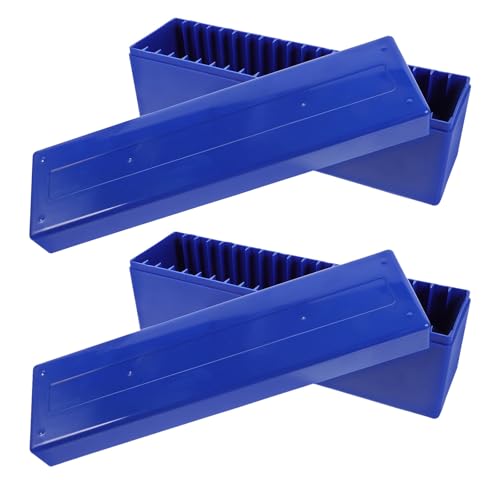 Caja para monedas 20 ranuras PS azul organizador portátil colección numismática vitrina casa