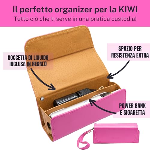 UPSHELL - Beschermhoes compatibel met e-sigaret - etui van hoogwaardig kunstleer - portemonnee/etui met organizer voor powerbank, accessoires, vloeistof - Afbeelding 3