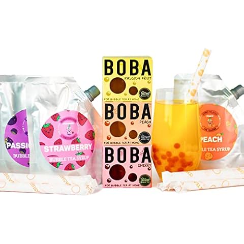 Bubble Tea Syrup Kit 9 Servings | Syrup + Boba Set | The TeaShed Cover