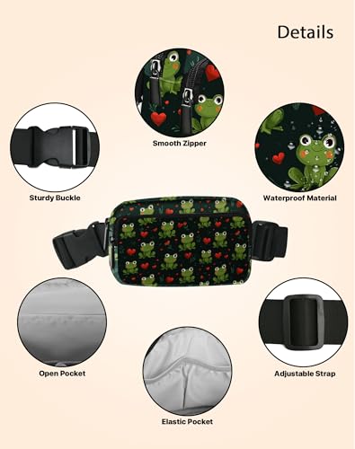 Image of Frog Fanny Pack Lightweight Belt Bag Fashion Waist Pouch | Waterproof, Crossbody Bags for Women, Sports, Running, Traveling, Hiking