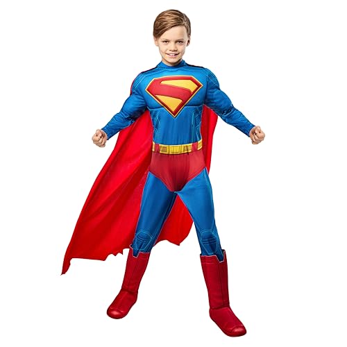 Rubies Superman Deluxe Kids Boys Costume Jumpsuit with Shoe Cover...