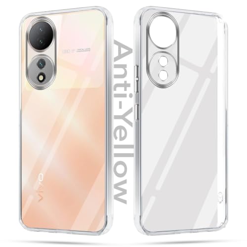 Image of Jkobi Lifetime Anti-Yellow Clear Back Case Cover for Vivo Y100 (Sleek Hard Crystal | Shockproof and Camera Protection)