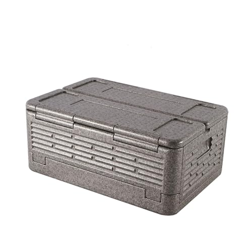 Aymzbd Contenedor Térmico de 60 L para Alimentos, Enfriador Portátil para Al Aire Libre, Gris