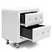 Baxton Studio Stella Crystal Tufted Upholstered Modern Nightstand, White
