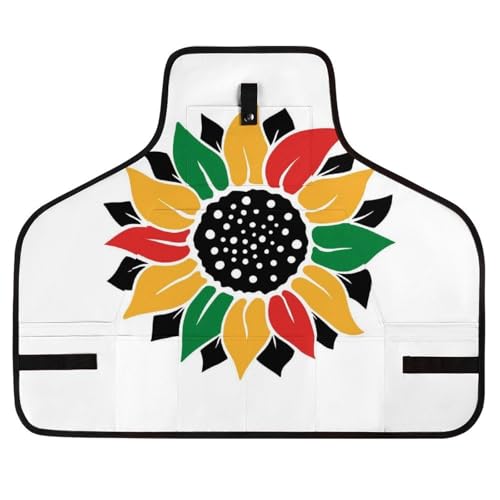 LPLLQG Juneteenth Sunflower Black History African American Work Apron for