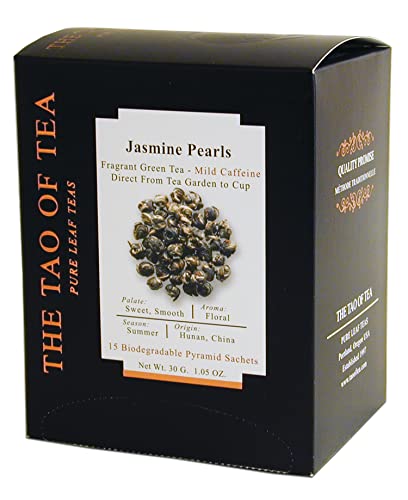 The Tao Of Tea Jasmine Pearls Box Pyramid Sachets, 1.05 Ounce, Box Of 15 Sachets #TOP3