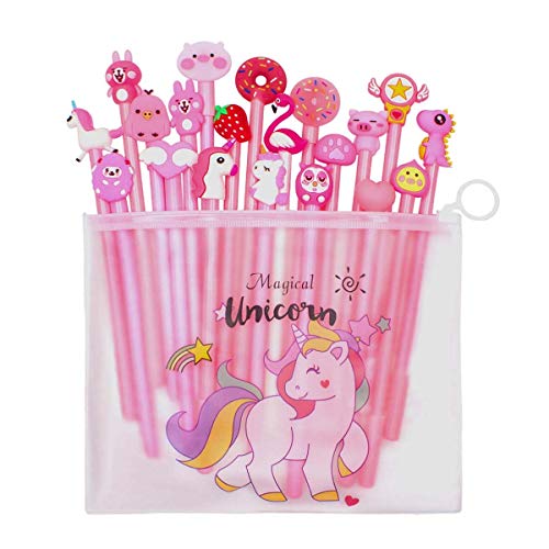Yuccer Bolígrafos de Unicornio para Niñas Estuche Unicornio Niña Escolar Flamencos...