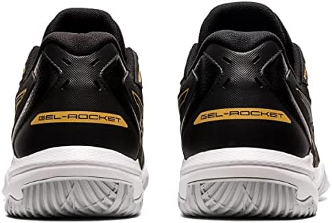 ASICS Men's Gel-Rocket 10 Indoor Court Shoes, 12, Black/Pure Gold | Image 4