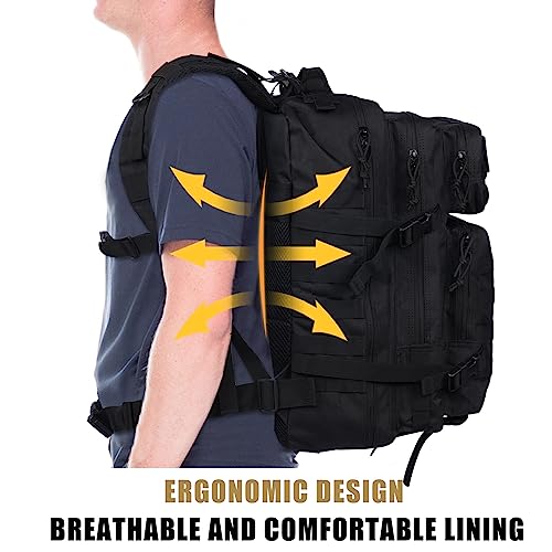 Elftree 45L Military Tactical Backpacks, 3 Day Assault Pack, Large Army Bug Out Bag With Molle System For Men And Women Camping, Hiking Trekking Rucksack #TOP3