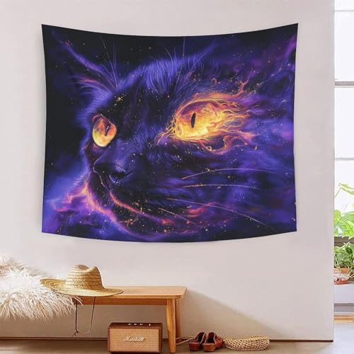 Tapisserie murale chat 3D tissu deco grand format tenture murale chambre salon et dortoir 180x230