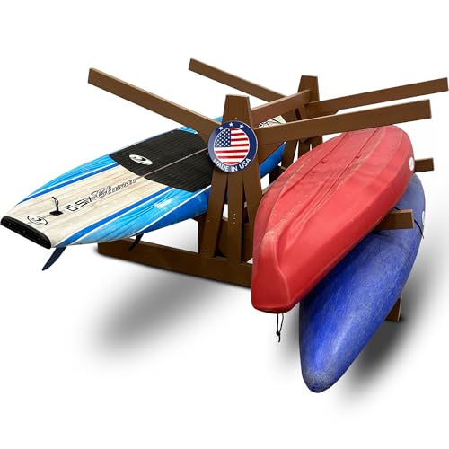 6-Place Double-Sided Poly Kayak & Paddle Board Rack