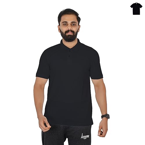 Image of VELOREX Men's Tshirts Polyester Solid Half Sleeves Sports Regula Fit Polo T Shirt for Men