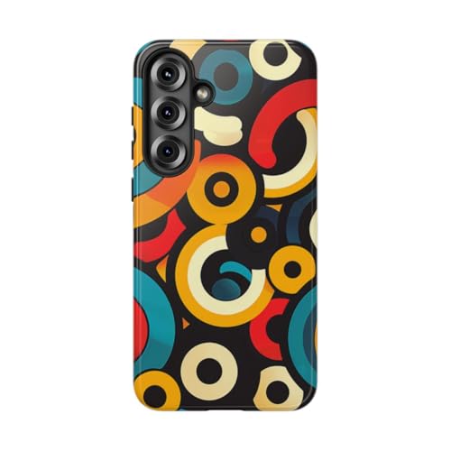 Coque Samsung S25 Plus抗刮保护壳 colorée abstraite rigide brillante noire