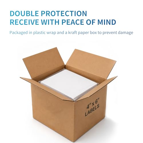 9527 Product Fanfold 4 x 6 Direct Thermal Labels White Perforated Shipping Labels, 500pcs per Stack,1 Stack image 1