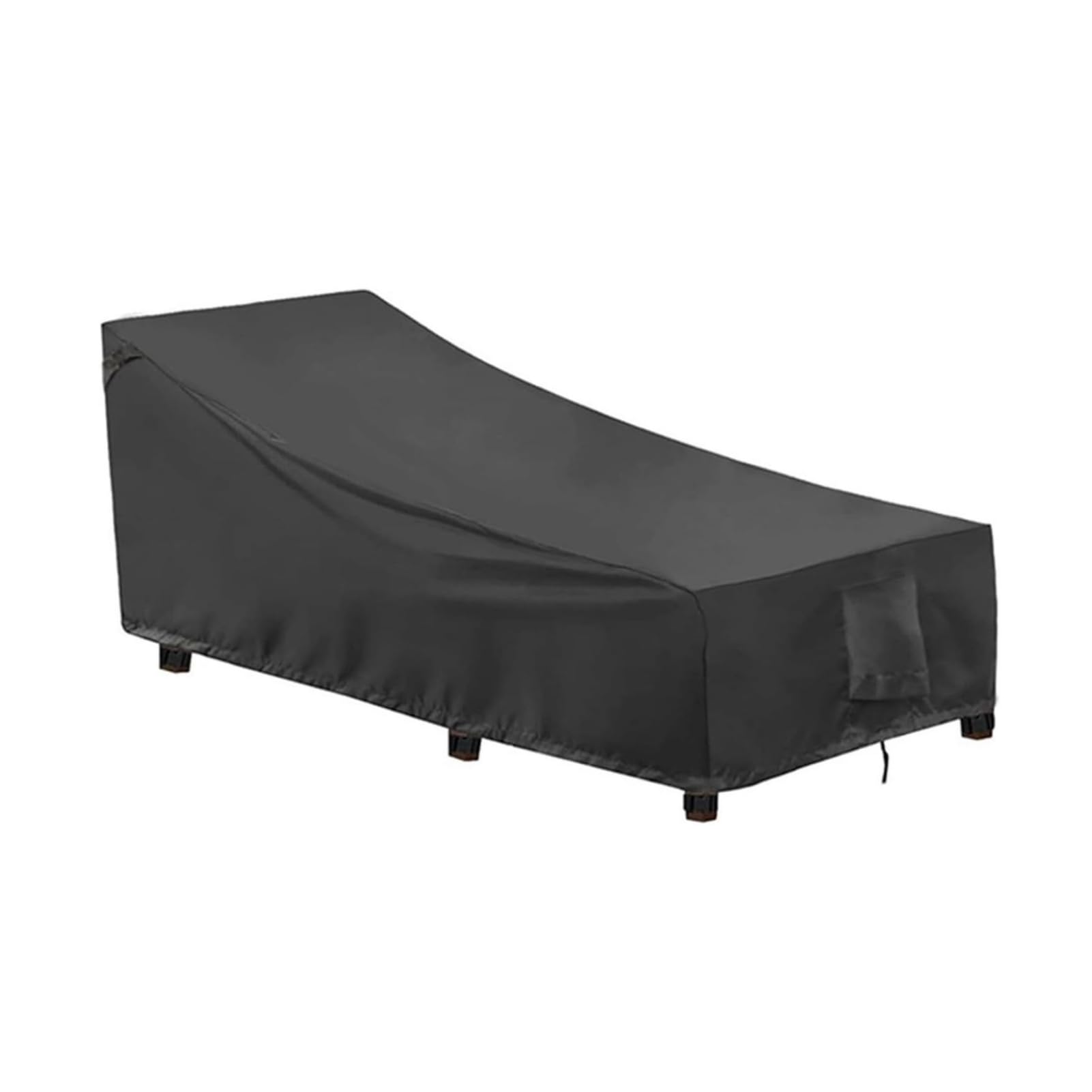 Copertura Impermeabile Per Lettini Da Giardino, Tessuto Oxford 420D Con Coulisse E Fibbia, Anti-UV Antivento Antipolvere, Protezione Esterna Per Sdraio in Rattan E Mobili (Nero,208x76x79x41cm)