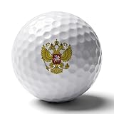 Russia Coat of Arms Russian Flag Custom Golf Balls Soft Practice Training Golf Balls for Men Women Indoor Or Outdoor Use