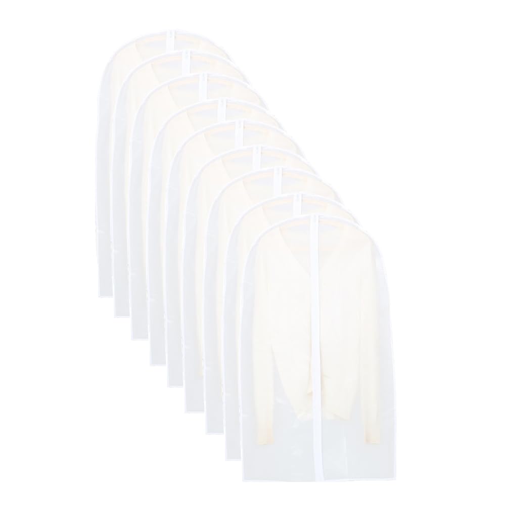 10 Pack Clear Garment Bags, Suit Bags for Closet Storage, Dust Proof Garment Cover with Full Zipper for Coats,Jackets,Dresses,Clear,60x100cm