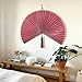 ChumDecor Fan Wall Decor,Large Bamboo Fan Wall Art for Boho Hanging Headboard,Decorative Folding Fan for Over Bed Decorations, (Pink, 31inch)