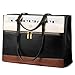 LOVEVOOK Laptop Handbags for Women, 15.6 Inch Large Tote Bag Ladies Work Bags with Compartments, Vintage-Style Leather Laptop Bags Womens Handbag Shoulder Bag for School Office Business