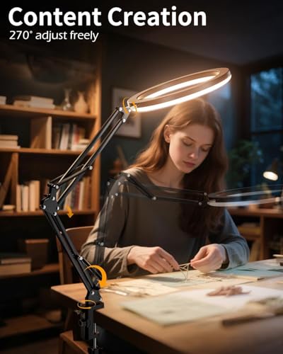 Image of SHOPEE 10'' Ring Light with Overhead Phone Mount, LED Selfie Light with Stand and Phone Holder for iPhone and Laptop, Desk Light for Video Recording, Zoom Meeting, Live Streaming, Tiktok, YouTube