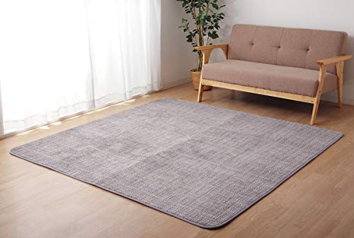 イケヒコ コーポレーション ラグ マット カーペット 正方形 ノート 約185×185cm グレイ 無地 なめらか #5705479