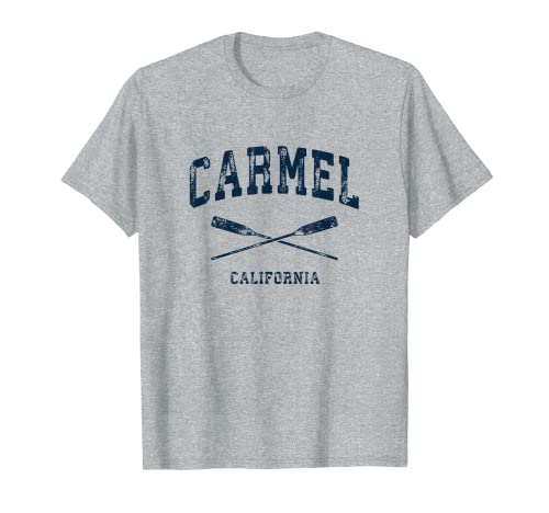 Carmel-by-the-Sea California Vintage Náutica Cruzada Remos N Camiseta