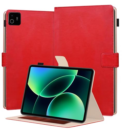 Image of TGK Flip Cover Case for Xiaomi Mi Pad 8 /8 Pro /Mi Pad 7 /7 Pro 11.2 inch Tablet with Stylus Holder (Red)